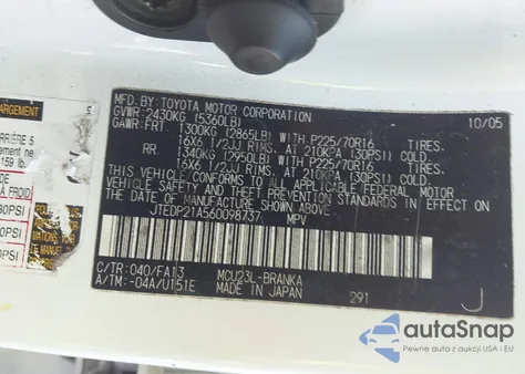 2006 Toyota Highlander V6 from USA, damaged, VIN JTEDP21A560098737